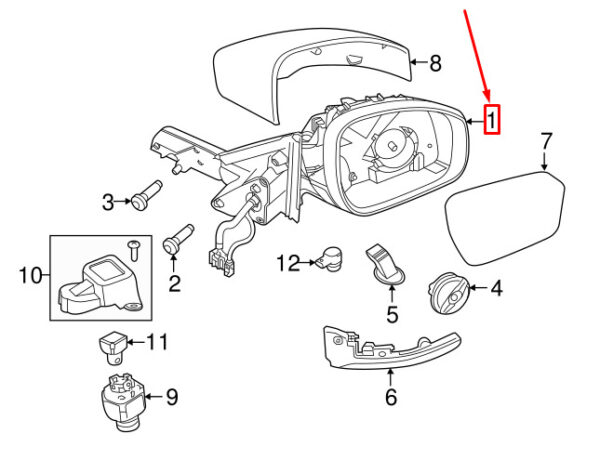 LR083178 - LAND ROVER DISCOVERY L462 Front Left Door Mirror LR083178 NEW GENUINE