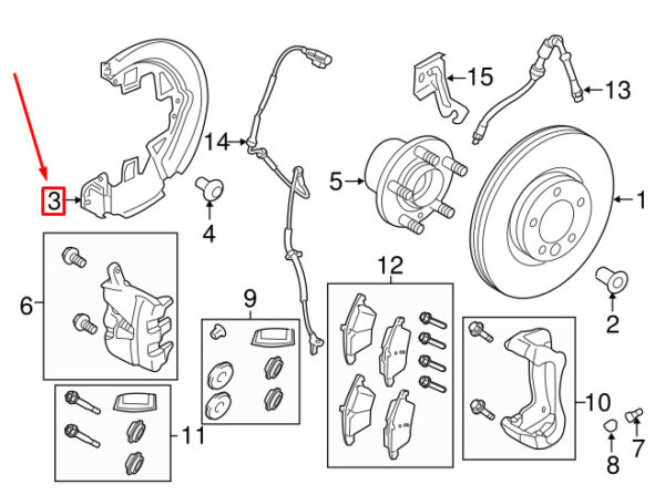 LR083649 - LR DISCOVERY SPORT L550 FRONT RIGHT BRAKE SPLASH GUARD LR083649 NEW GENUINE