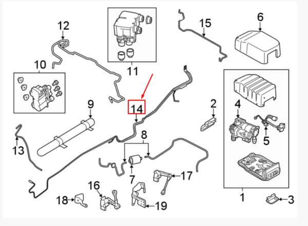 LR084001 - LAND ROVER DISCOVERY V L462 Air Spring Tube LR084001 NEW ORIGINAL
