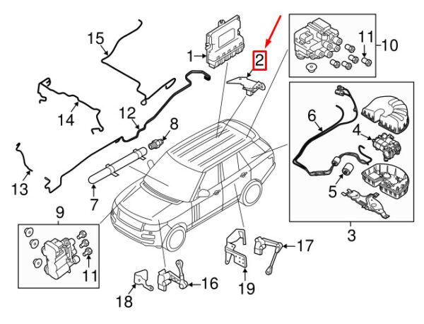 LR084257 - LAND ROVER DISCOVERY L462 Accelerometer LR084257 NEW REAL