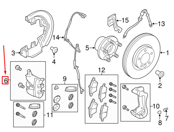 LR091303 - LAND ROVER DISCOVERY SPORT L550 Front Left Brake Caliper LR091303 NEW GENUINE