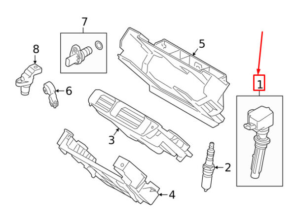 LR091616 - LAND ROVER RANGE ROVER EVOQUE L551 DIRECT IGNITION COIL LR091616 NEW GENUINE