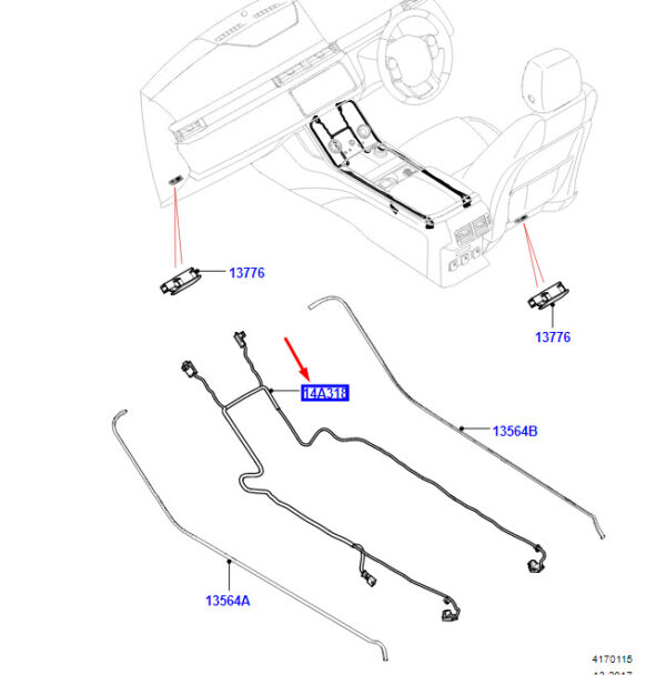 LR091664 - LR RR VELAR L560 Floor Console Interior Lighting Cable LR091664 NEW ORIGINAL
