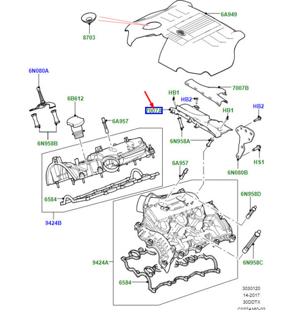 LR091795 - Land Rover Range Rover Velar L560 Engine Cover LR091795 NEW ORIGINAL