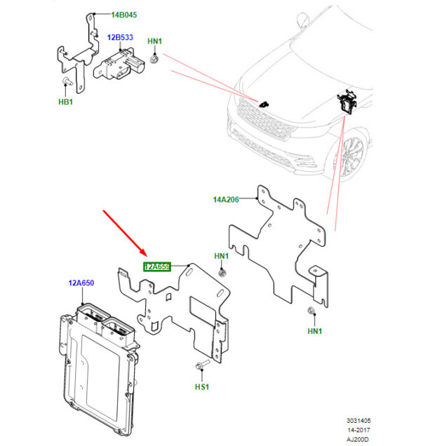 LR091847 - LR RANGE ROVER VELAR L560 Mount for Engine Control Unit RHD LR091847 NEW