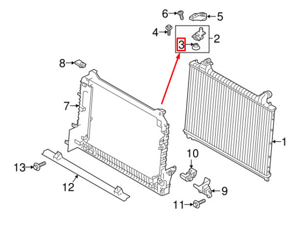 LR092117 - LAND ROVER RANGE ROVER VELAR L560 Radiator Top Insulator LR092117 NEW GENUINE