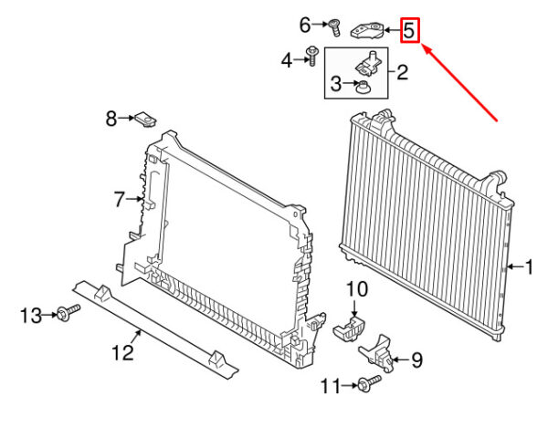 LR092123 - LR RANGE ROVER VELAR L560 Right Top Radiator Mount LR092123 NEW GENUINE