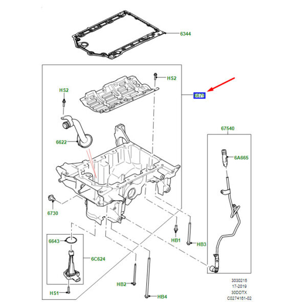 LR092610 - Land Rover Range Rover Velar L560 Engine Oil Pan LR092610 NEW ORIGINAL