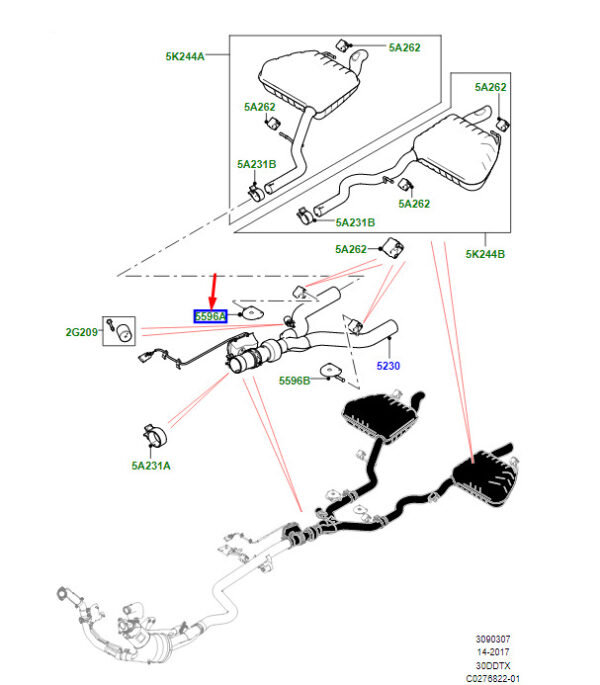 LR092843 - LR Range Rover Velar L560 Rear Right Exhaust System Mount LR092843 NEW
