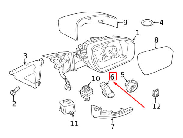 LR093161 - LR RANGE ROVER VELAR L560 Front Left Mirror Puddle Lamp LR093161 NEW