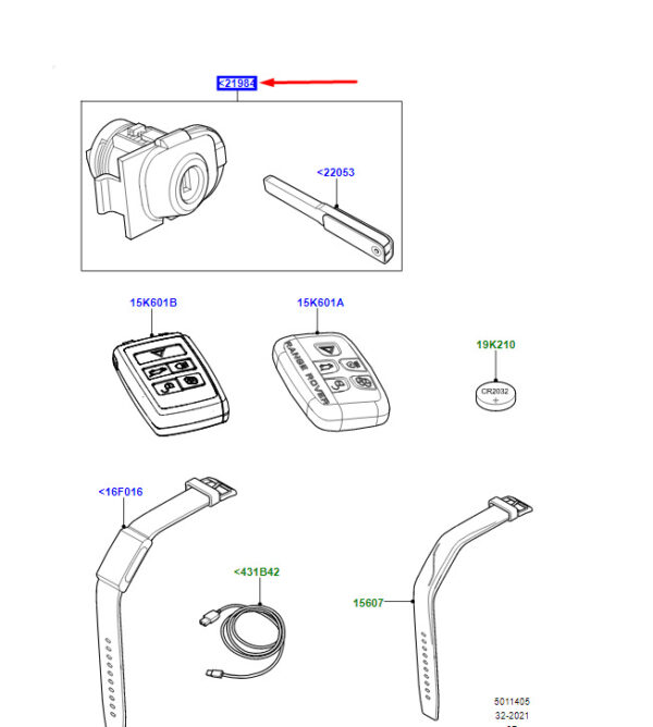 LR093220 - LR Range Rover Velar L560 Complete Vehicle Lock Set Left Hand Handlebar LR093220