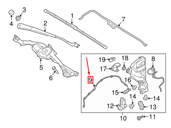 LR093461 - LR RANGE ROVER VELAR L560 FRONT HEADLIGHT WASHER HOSE LR093461 NEW GENUINE