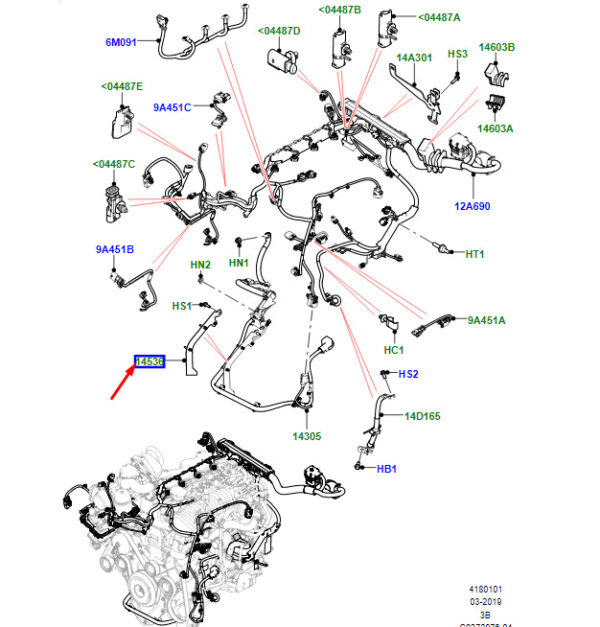 LR093623 - LAND ROVER RANGE ROVER VELAR L560 Alternator Wiring Bracket LR093623 NEW GENUINE