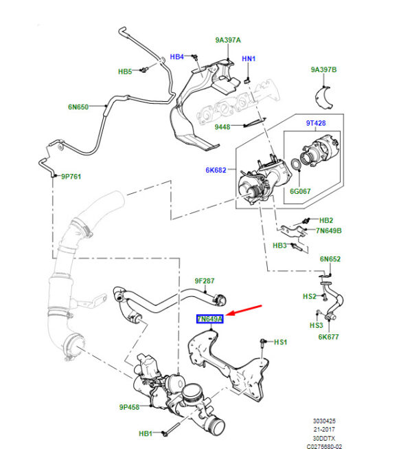 LR093823 - LR Range Rover Velar L560 Shut Off Valve Mount LR093823, Original Part