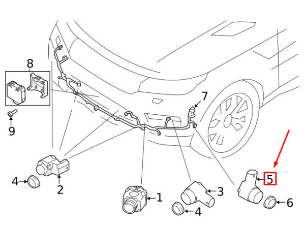 LR093843 - LAND ROVER DISCOVERY L462 Parking Aid Sensor Front LR093843 NEW Original