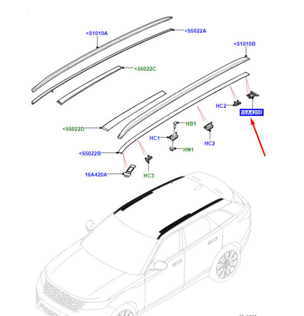 LR093954 - LR RANGE ROVER VELAR L560 Roof Rack Rear Left End Cap LR093954 NEW GENUINE