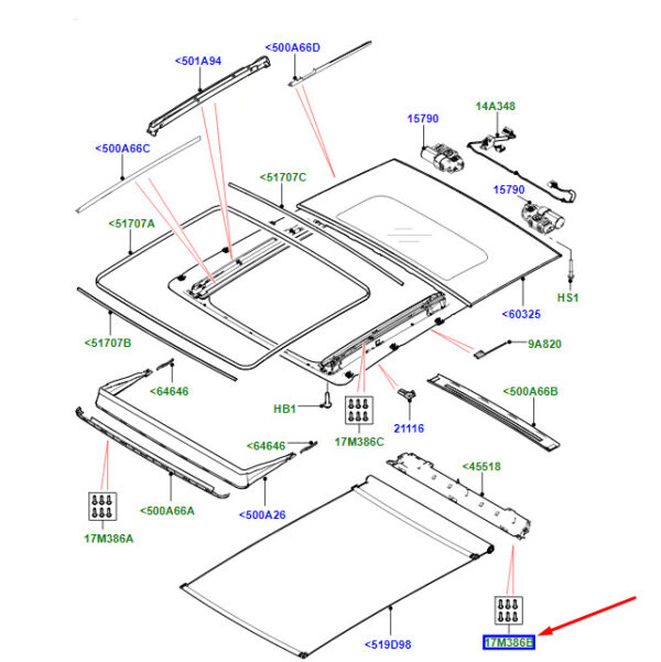 LR093980 - Land Rover Range Rover Velar L560 Roof Screw Set LR093980, Original Part