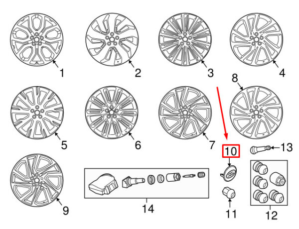 LR094547 - NEW LAND ROVER DISCOVERY L462 WHEEL COVER SET 4PC LR094547