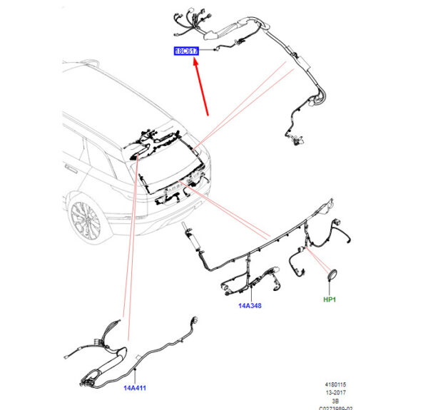 LR094776 - LAND ROVER RANGE ROVER VELAR L560 Tailgate Wiring LR094776 NEW ORIGINAL