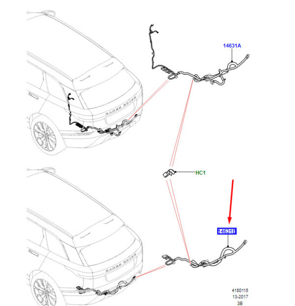 LR095090 - RR Range Rover Velar L560 Trailer Clutch Wiring LR095090 New Original