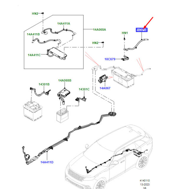 LR095091 - LAND ROVER RANGE ROVER VELAR L560 Battery To Earth Cable LR095091 NEW GENUINE