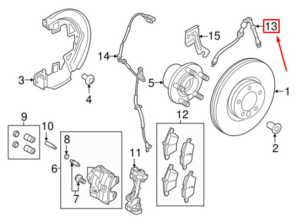 LR095289 - LAND ROVER DISCOVERY SPORT L550 FRONT LEFT BRAKE HOSE LR095289 NEW GENUINE