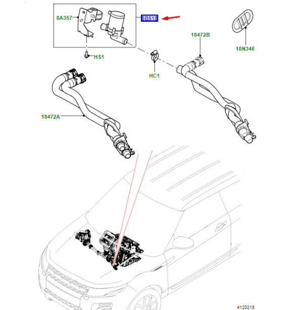 LR095332 - LAND ROVER RANGE ROVER VELAR L560 Heating Water Pump LR095332 NEW ORIGINAL