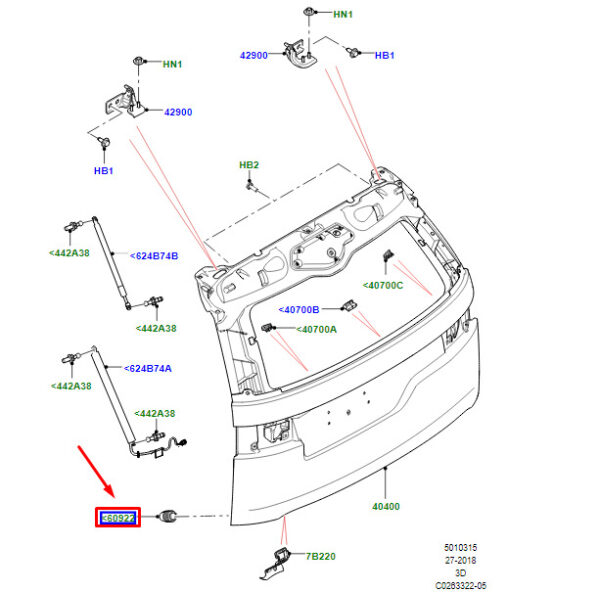 LR095487 - LAND ROVER DISCOVERY V L462 Liftgate Bump Stop LR095487 NEW GENUINE