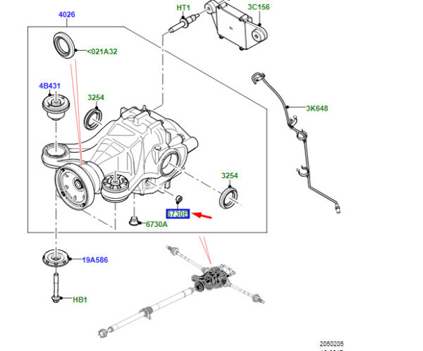 LR096012 - LR Range Rover Velar L560 Oil Drain Screw for Rear Axle Differential LR096012