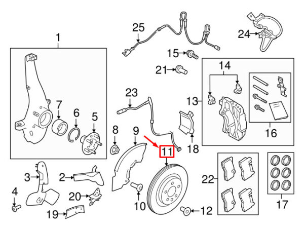 LR098968 - LAND ROVER RANGE ROVER IV L405 Front Brake Disc Rotor LR161894 NEW GENUINE