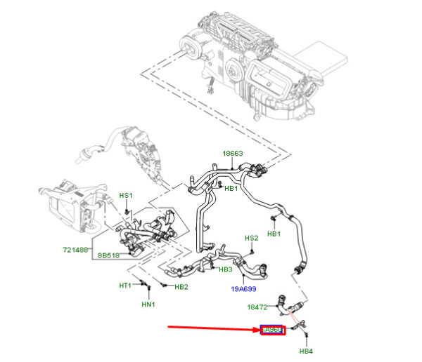 LR100066 - LAND ROVER RANGE ROVER IV L405 Heater Hose Bracket LR100066 NEW GENUINE