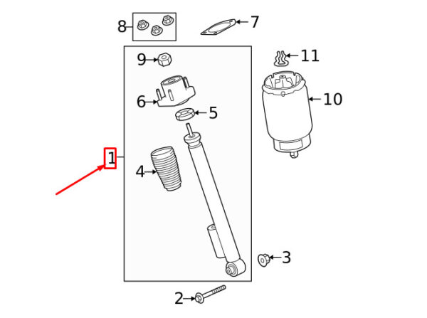 LR100873 - LAND ROVER RANGE ROVER SPORT L494 REAR SHOCK ABSORBER LR100873 NEW GENUINE