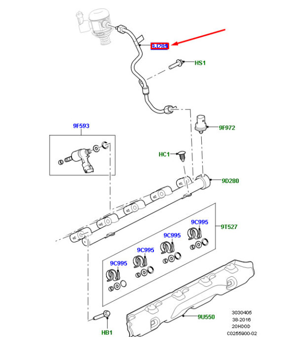LR101730 - LAND ROVER RANGE ROVER IV L405 Fuel Supply Line LR101730 NEW ORIGINAL