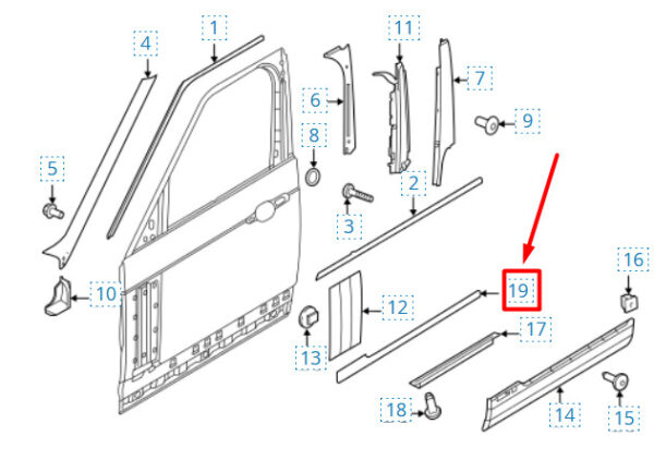 LR105108 - LAND ROVER RANGE ROVER L405 MK4 door strip front right LR105108 NEW ORIGINAL