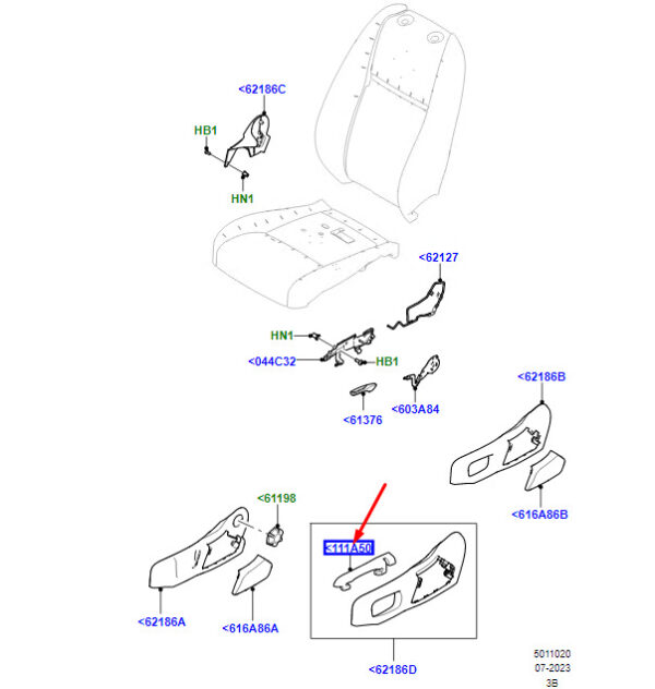 LR105890 - LR RR Velar L560 Front Spoiler Mount Right Foam Molding Part LR105890 Part
