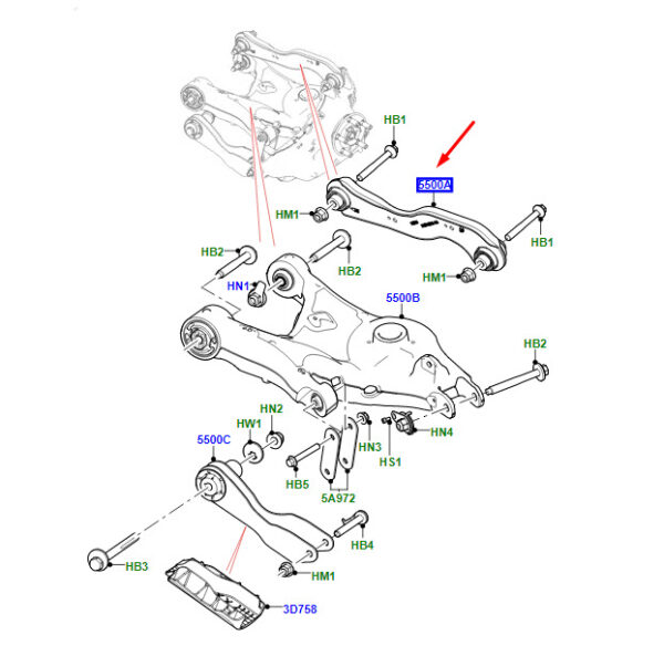 LR105961 - LAND ROVER RANGE ROVER VELAR L560 Rear Upper Suspension Arm LR105961 NEW GENUINE