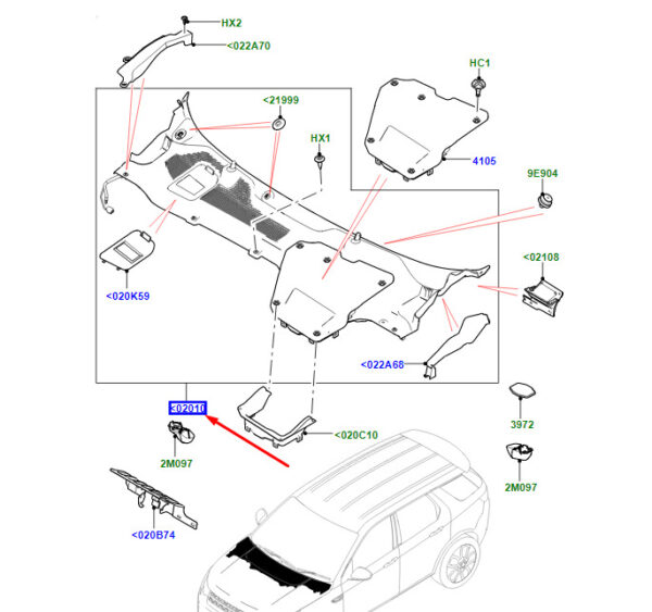LR106275 - LR Range Rover Velar L560 Front Panel Top Right Handlebar LR106275 NEW