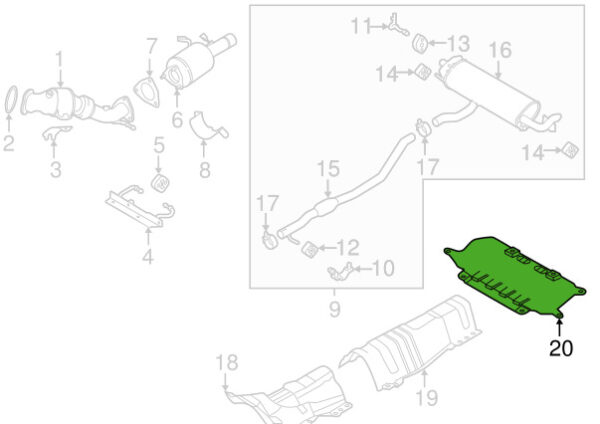 LR106457 - LR RANGE ROVER EVOQUE L538 Rear Heat Shield LR106457 NEW GENUINE