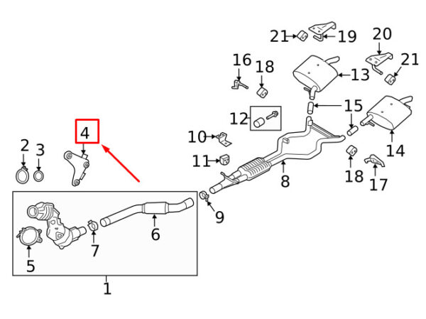 LR106825 - LR RANGE ROVER VELAR L560 Exhaust System Mount LR106825 NEW GENUINE