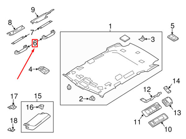 LR107330 - LAND ROVER RANGE ROVER L405 REAR INNER ROOF GRAB BAR LR107330 NEW GENUINE