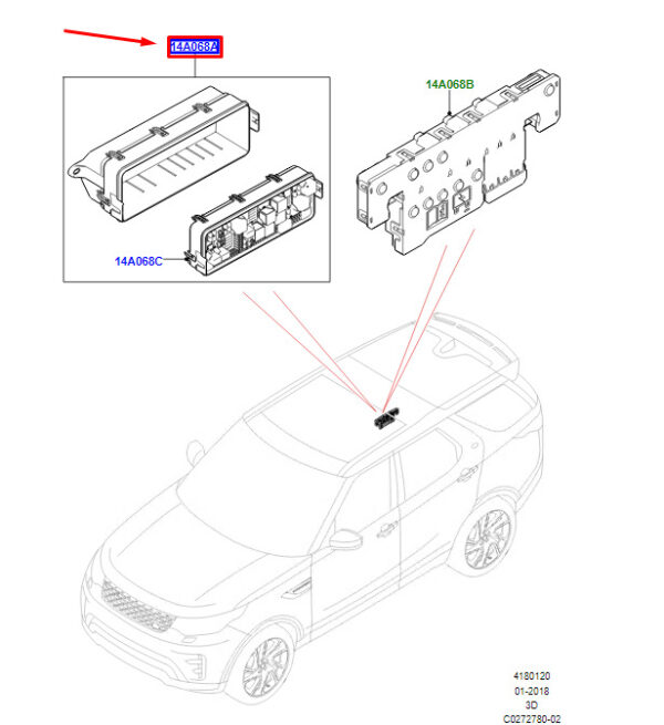 LR108082 - Land Rover Discovery V L462 Fuse Box LR108082, Original Part