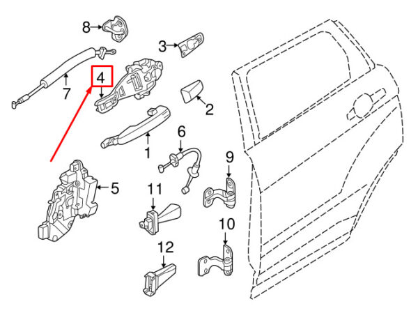 LR108184 - NEW LAND ROVER DISCOVERY L462 REAR DOOR EXTERIOR HANDLE BASE LR108184