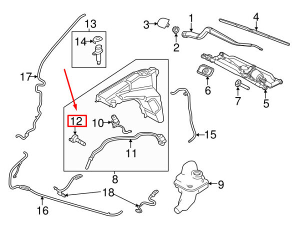LR110605 - LAND ROVER DISCOVERY L462 Wash Fluid Level Sensor LR110605 NEW GENUINE