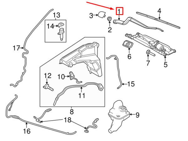 LR113391 - LAND ROVER DISCOVERY V L462 FRONT LEFT WIPER ARM LHD LR113391 NEW GENUINE