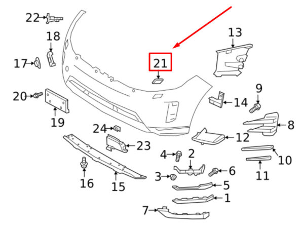 LR114693 - LR EVOQUE L551 Headlight Washer Cover Front Right LR114693 NEW GENUINE