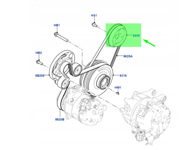 LR115490 - LAND ROVER DISCOVERY SPORT L550 Water Pump Pulley LR115490 NEW GENUINE