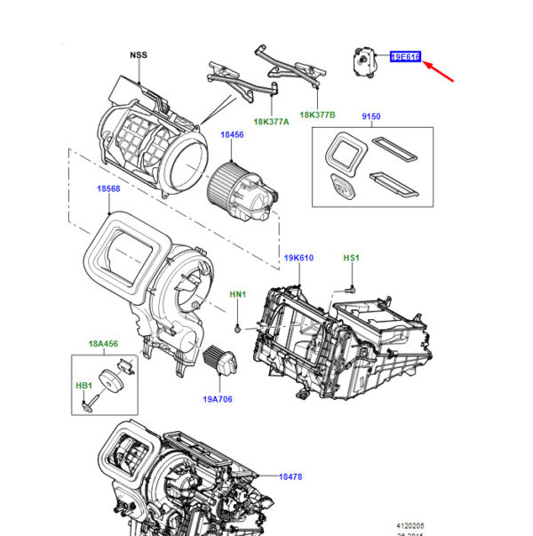 LR115829 - LR Range Rover Velar L560 HVAC Mixer Flap Actuator 23129569 Original Part