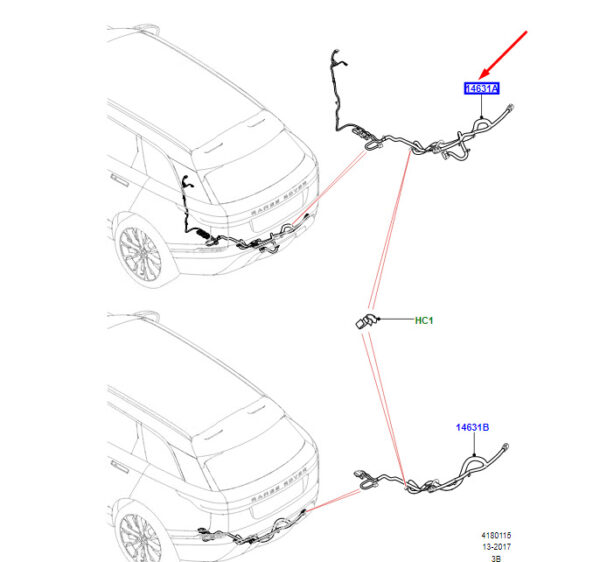 LR121096 - RR Range Rover Velar L560 Trailer Clutch Wiring LR121096 New Original