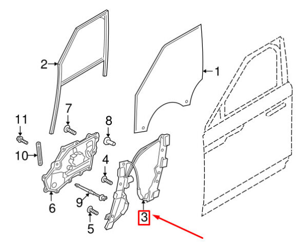 LR124293 - LR RANGE ROVER VELAR L560 Front Right Window LR124293 NEW GENUINE