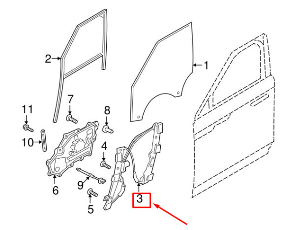 LR124296 - LR RANGE ROVER VELAR L560 Front Left Window LR124296 NEW GENUINE